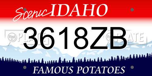 3618ZB Idaho License Plate