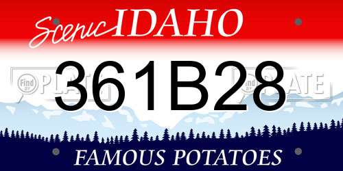 361B28 Idaho License Plate