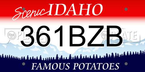 361BZB Idaho License Plate