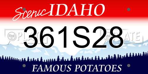 361S28 Idaho License Plate
