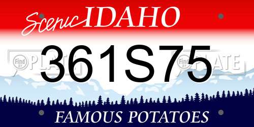 361S75 Idaho License Plate