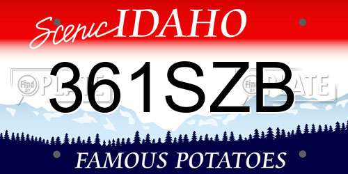 361SZB Idaho License Plate