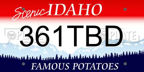 361TBD Idaho License Plate