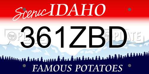 361ZBD Idaho License Plate