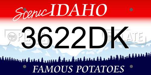 3622DK Idaho License Plate
