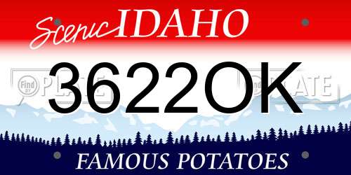 3622OK Idaho License Plate