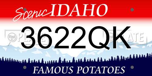 3622QK Idaho License Plate