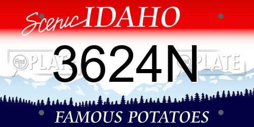 3624N Idaho License Plate