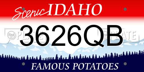 3626QB Idaho License Plate