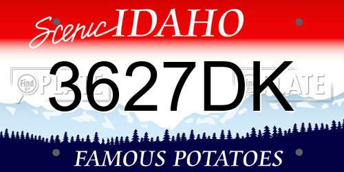 3627DK Idaho License Plate