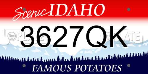 3627QK Idaho License Plate
