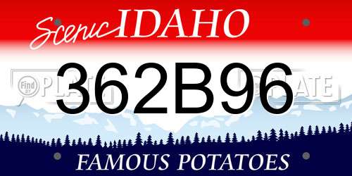 362B96 Idaho License Plate