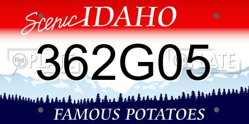 362G05 Idaho License Plate