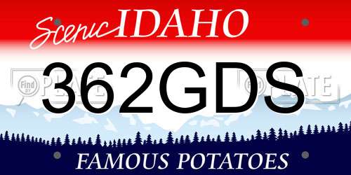 362GDS Idaho License Plate