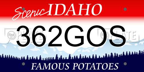 362GOS Idaho License Plate