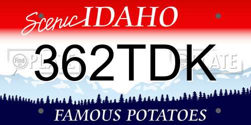 362TDK Idaho License Plate