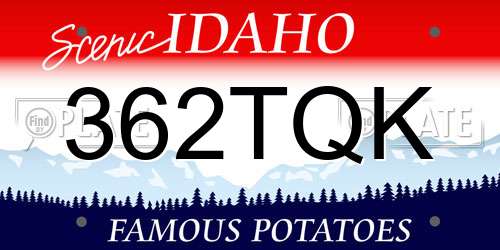 362TQK Idaho License Plate