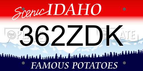 362ZDK Idaho License Plate