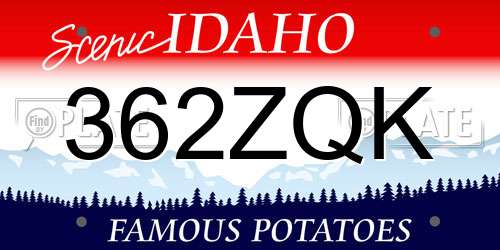 362ZQK Idaho License Plate