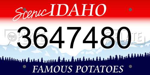 3647480 Idaho License Plate