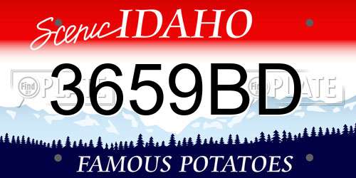 3659BD Idaho License Plate