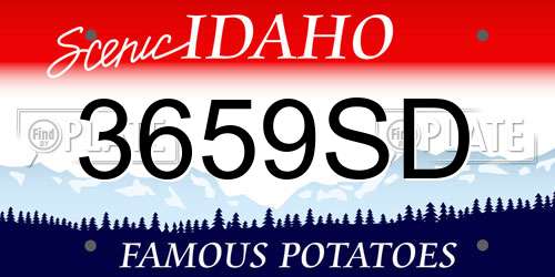 3659SD Idaho License Plate