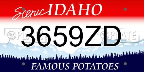 3659ZD Idaho License Plate