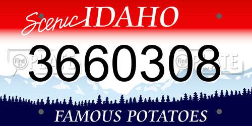 3660308 Idaho License Plate