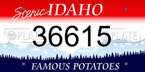 36615 Idaho License Plate
