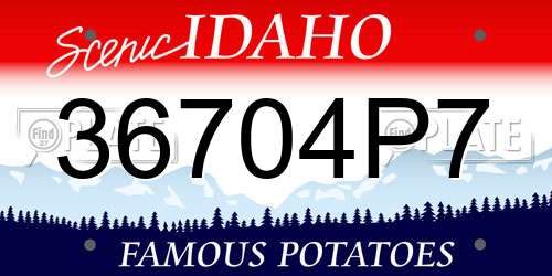 36704P7 Idaho License Plate