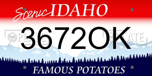 3672OK Idaho License Plate