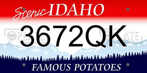 3672QK Idaho License Plate