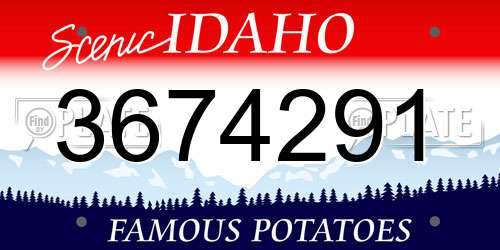3674291 Idaho License Plate