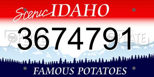 3674791 Idaho License Plate