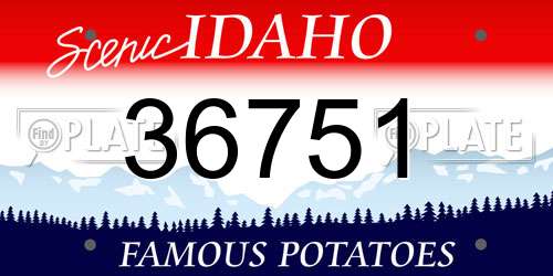 36751 Idaho License Plate