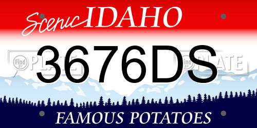 3676DS Idaho License Plate