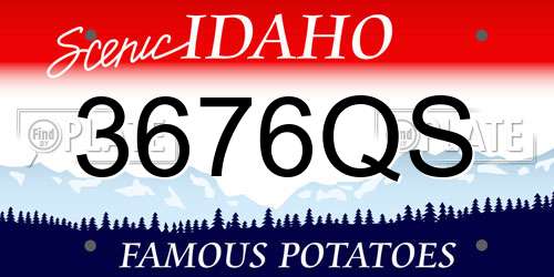3676QS Idaho License Plate