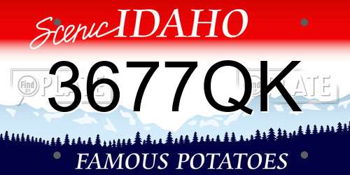 3677QK Idaho License Plate