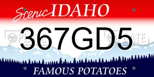 367GD5 Idaho License Plate