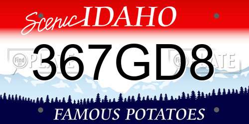 367GD8 Idaho License Plate