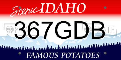 367GDB Idaho License Plate