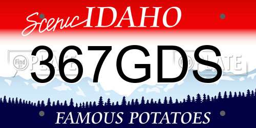 367GDS Idaho License Plate