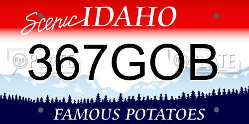 367GOB Idaho License Plate