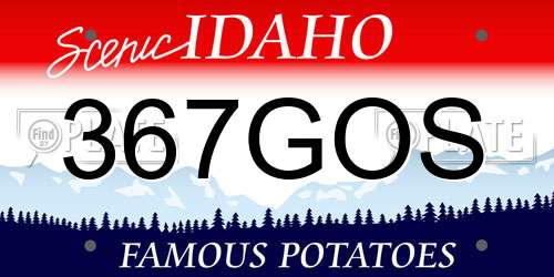 367GOS Idaho License Plate