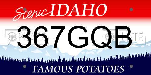 367GQB Idaho License Plate