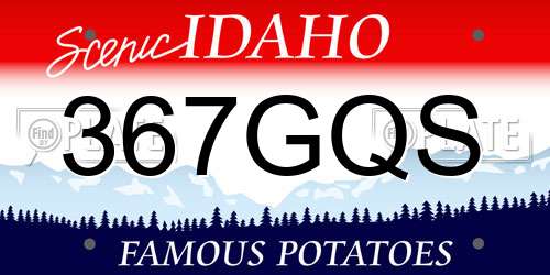 367GQS Idaho License Plate