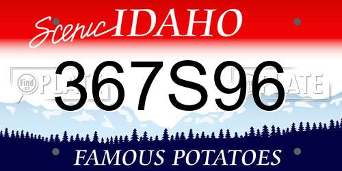 367S96 Idaho License Plate