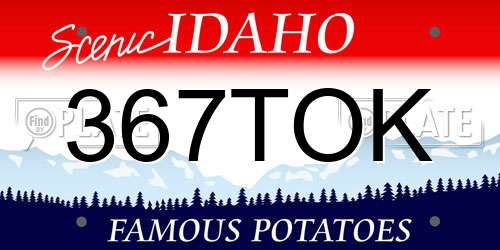 367TOK Idaho License Plate