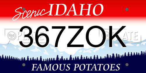 367ZOK Idaho License Plate
