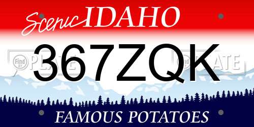 367ZQK Idaho License Plate